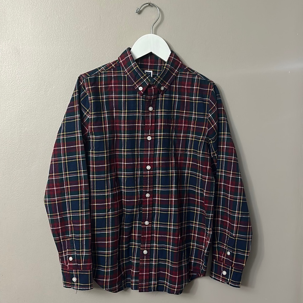 Janie and Jack Plaid Button Down Shirt Size 10